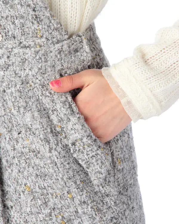 Японская Смешанная шерстяная Золотая Женская юбка Li * lisa с лямками на спине |