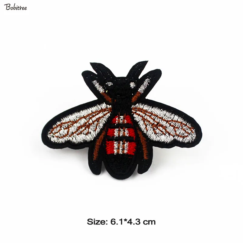 Insect Embroidery Bee Beetle Iron on Patches For Clothing Sewing Badges Appliques Stickers for Jacket Bags Accessories - Color: 1 pcs