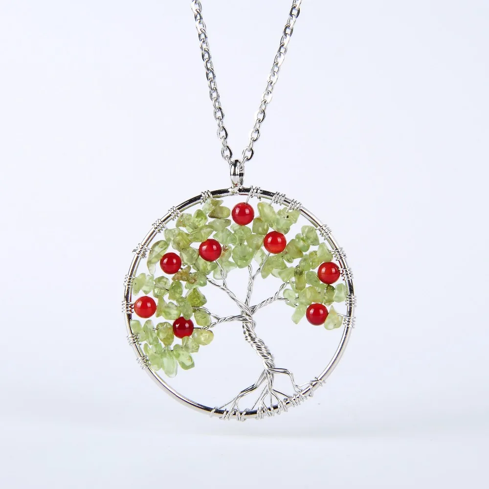 Женское ожерелье с подвеской в виде дерева жизни из натурального камня|tree of life