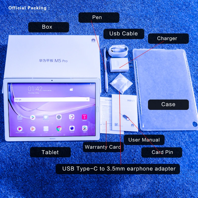 Официальная прошивка Huawei Mediapad M5 Pro 10 8 дюймов Android 0 Kirin 960 Восьмиядерный 4 Гб RAM 64 ROM 2K