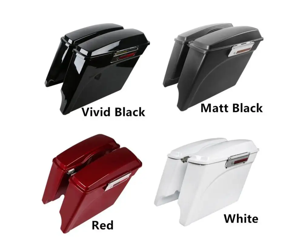 

Мотоцикл 5 "растягивается расширенные Твердые кофры w/крышки для Harley Touring 1993-13 окрашенные