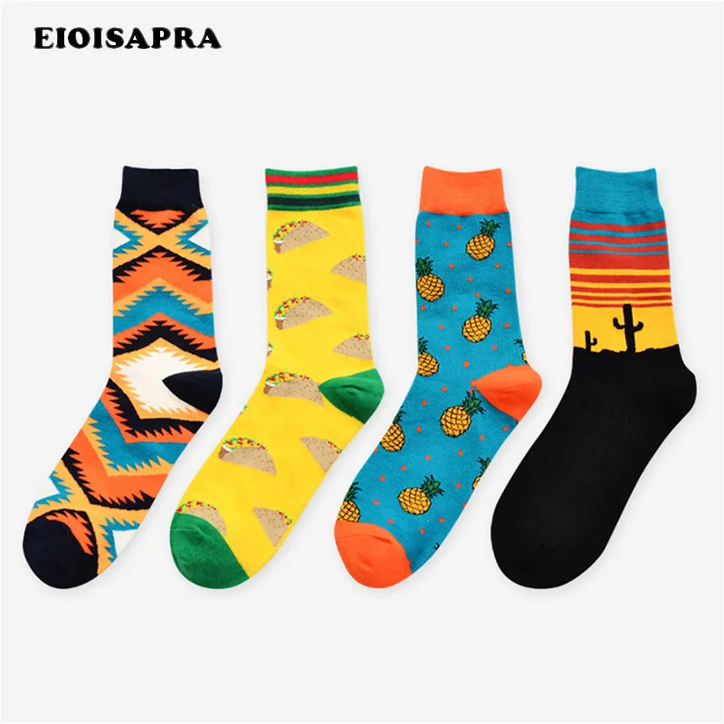 Носки [EIOISAPRA] Новое поступление с рисунком фруктов ананаса дерева Happy абстракция