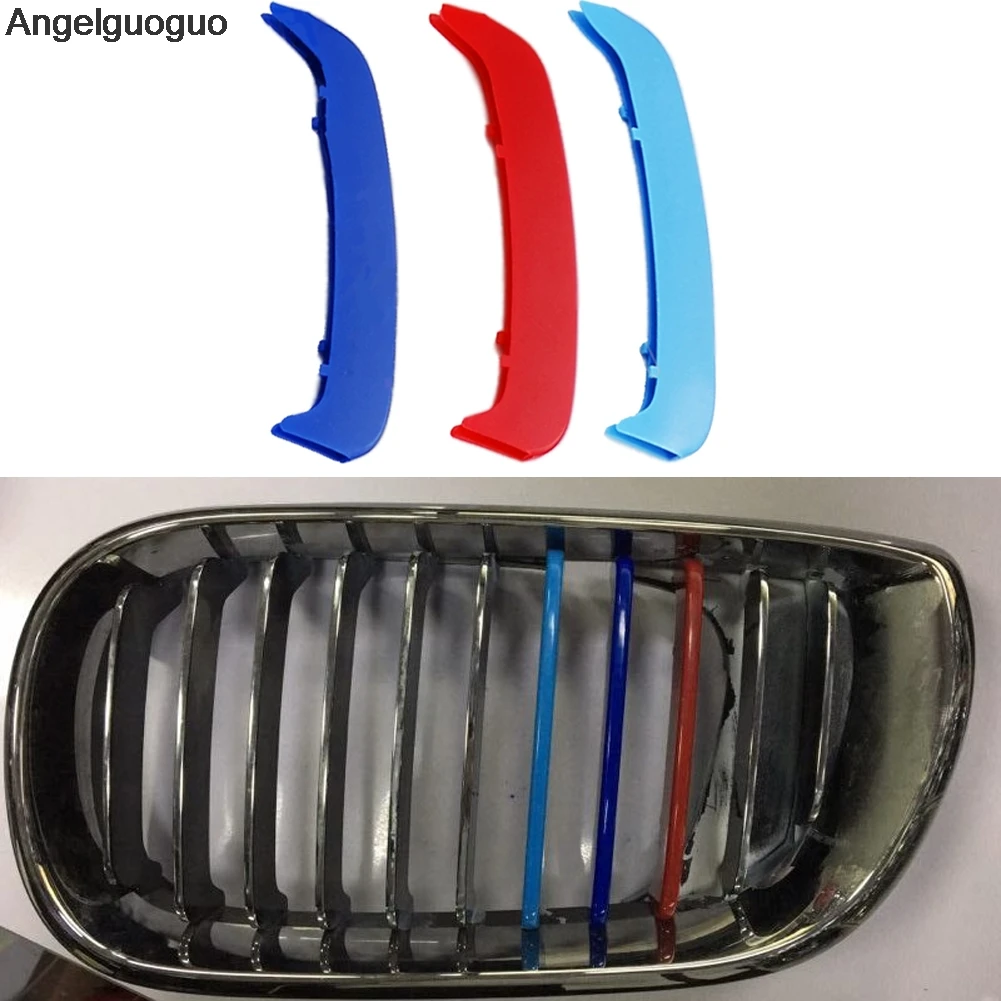 Angelguoguo 3D M Передняя решетка радиатора отделочные полосы наклейки на гриль для 1997