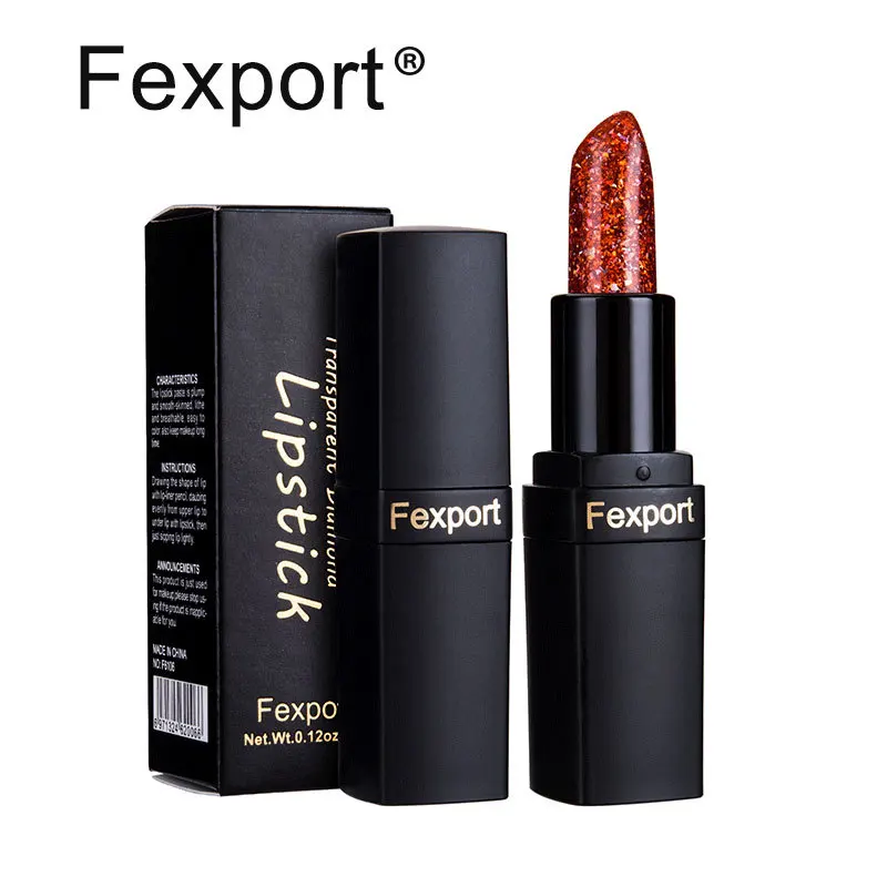 Fexport seven-color diamond temperature change lipstick color lasting fade moisturizing flash lip makeup |