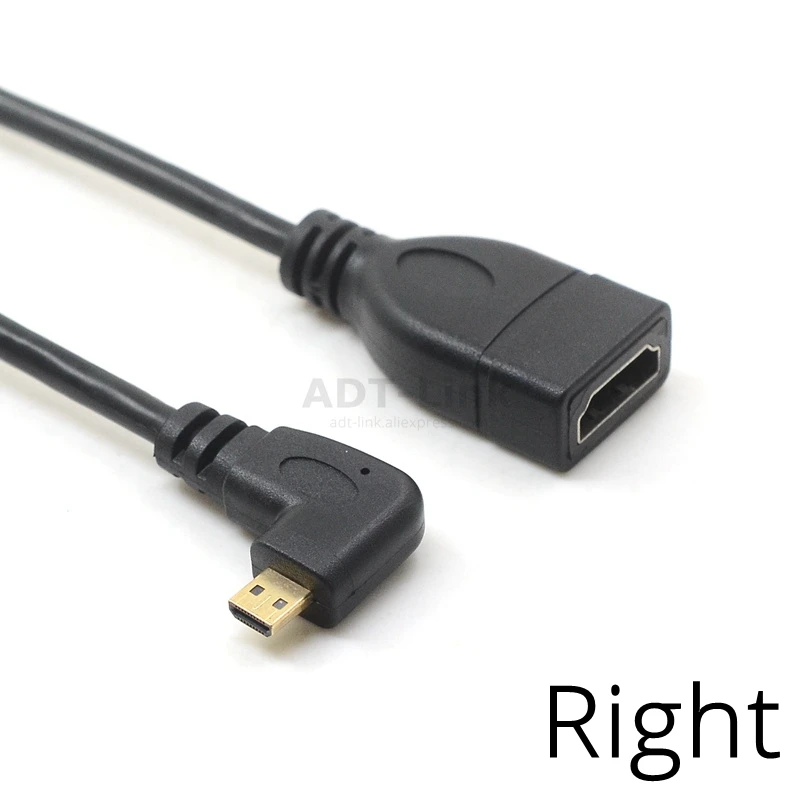 Вверх вниз правый левый Угловой Micro HDMI в фоторазъем 10 см для HDTV Тип D hdmi micro угол