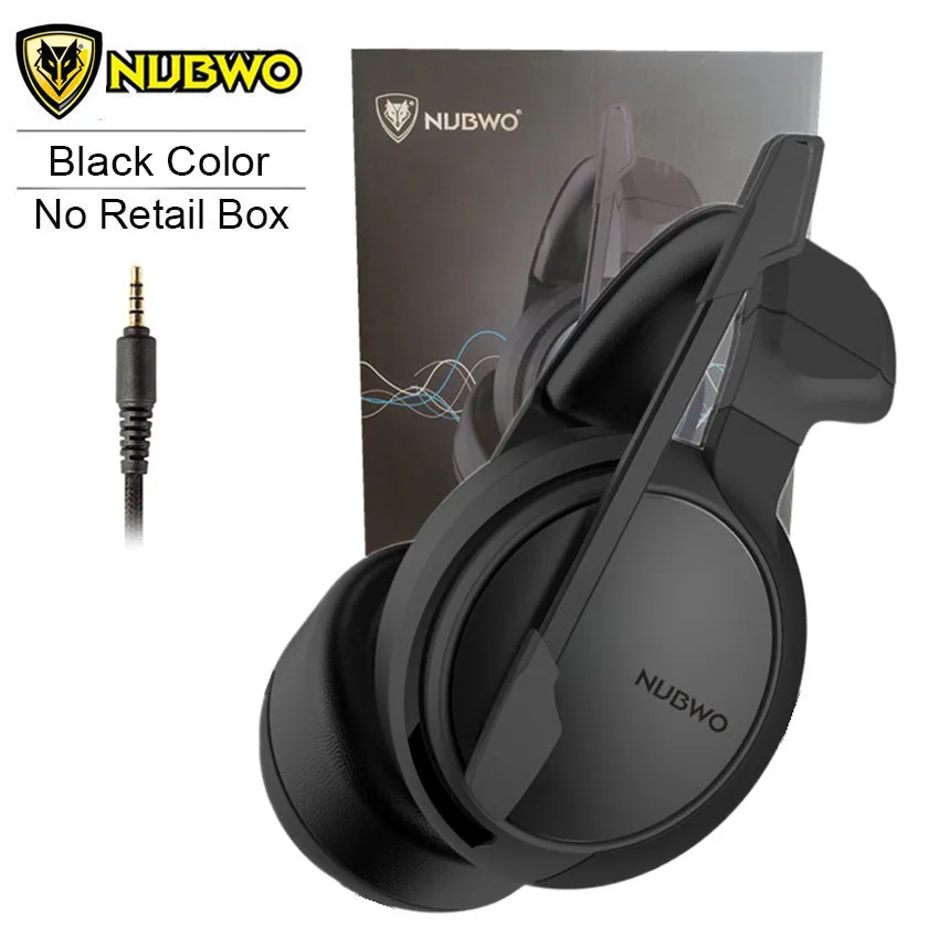 Black with RetailBox NUBWO N12 PS4 игровая гарнитура лучшие PC Gamer casque Стерео Игровые наушники с микрофоном для нового Xbox One/ноутбука/nintendo Switch - Цвет: Black with RetailBox