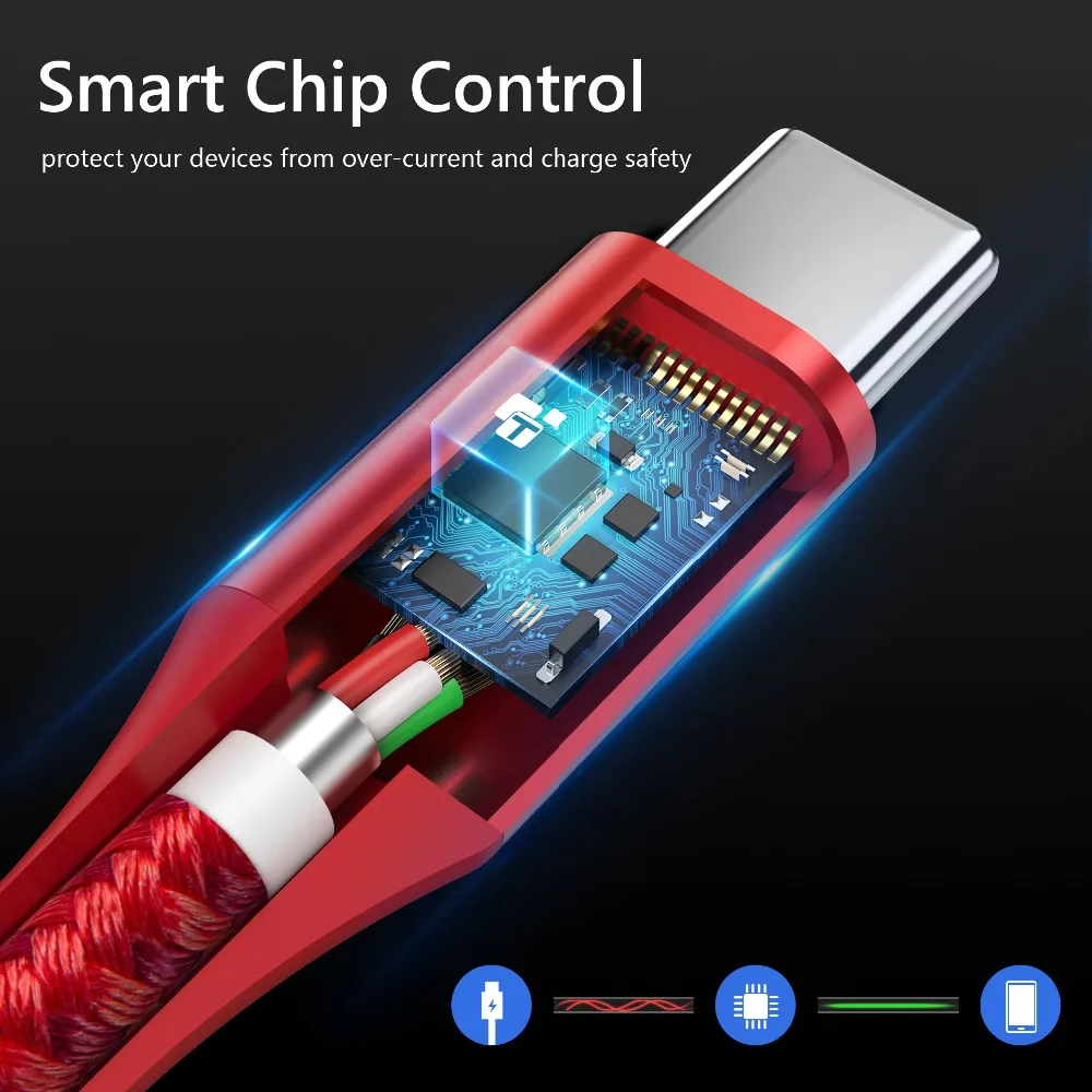 Кабель USB Type C TIEGEM для Samsung S9 S8 быстрая зарядка кабель Xiaomi mi9 Redmi note 7|Кабели