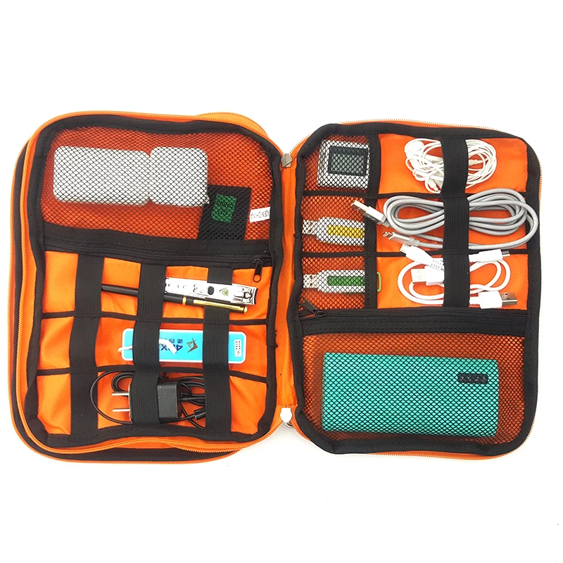 

Waterproof 2 Layer USB Cable Storage Bag Electronic Organizer Digital Gadget Case Travel Cellphone Charge Mobile Charger Holder
