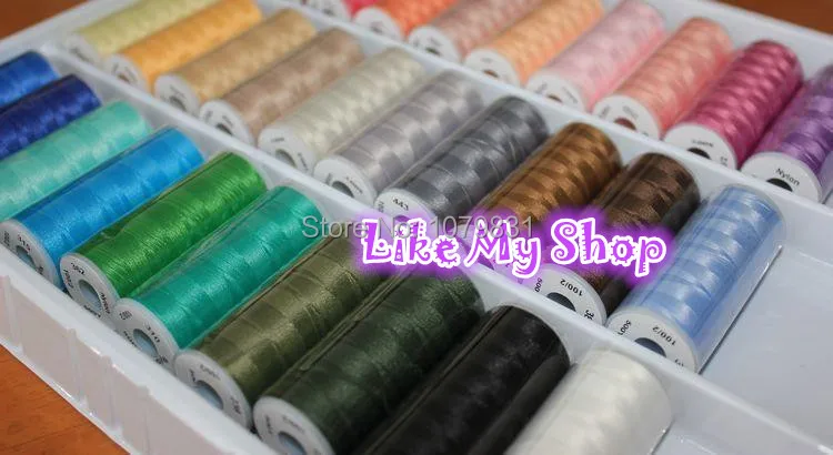 free shipping 30 assorted colors nylon overlocking sewing thread high tenacity 100D/2 | Дом и сад