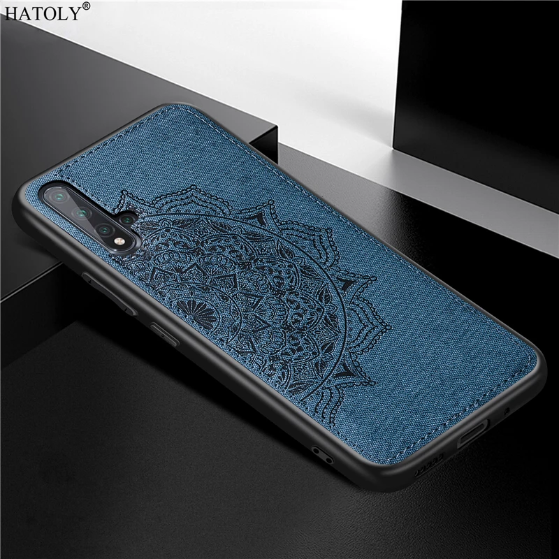 

For Cover Huawei Nova 5 Pro Case TPU Frame Cloth Fabric Phone Case For Nova5 Pro 3D Printed Pattern Back Cover Fundas Nova 5 Pro