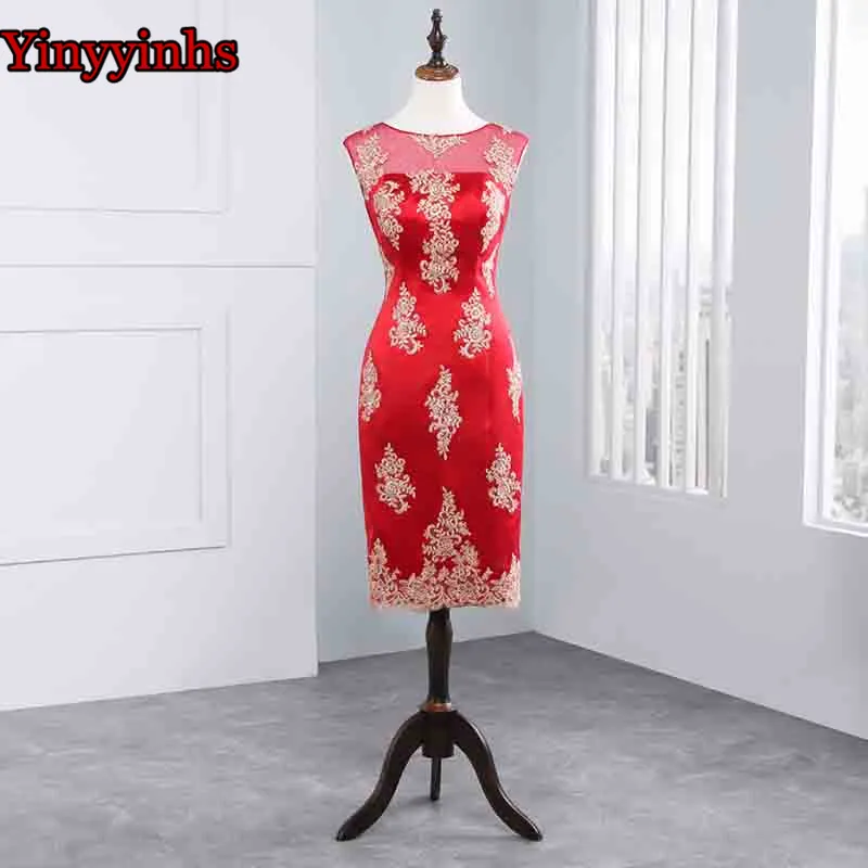 

Vestido De Madrinha Mother of the Bride Dresses Knee Length 2 Piece with Jacket Mother Dresses High Quality Wedding Party Gown