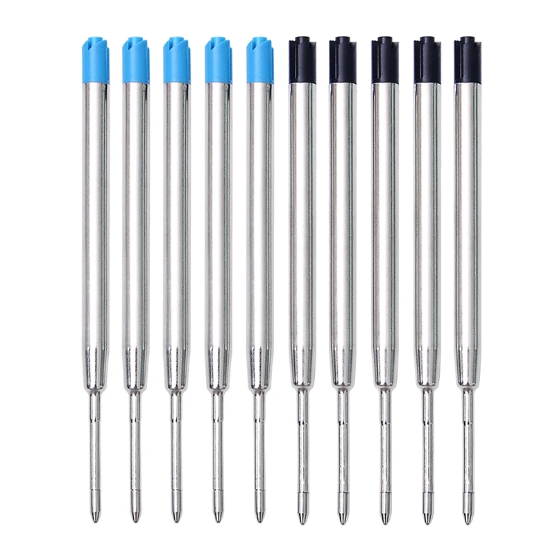 

10 pcs/lot Roller Ballpoint Pen Refill Medium Nib Blue Black Color Ink Ball Pens Refill for School Office Writing Stationery