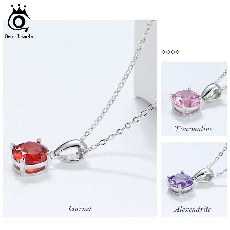 ORSA JEWELS кольцо серебро 925 женские ожерелья Lucky камень по дню рождения с мелким