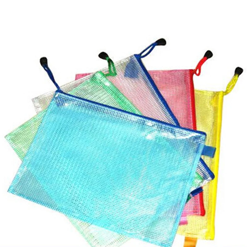 10pcs/lot Document File Bag Holder Storage Case Cosmetic Makeup Student Stationery School Supplies Pen Plastic Container | Канцтовары