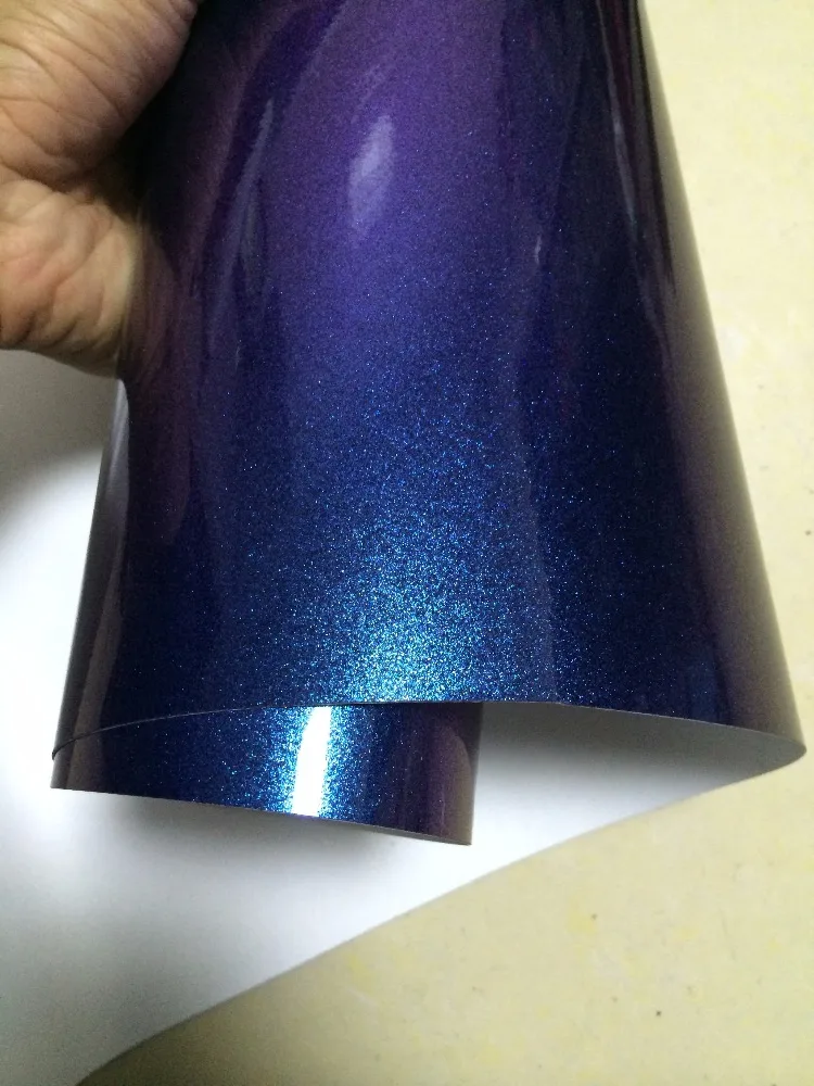 Виниловая фольга хамелеон с высокой жемчужиной сине фиолетового цвета блестящая