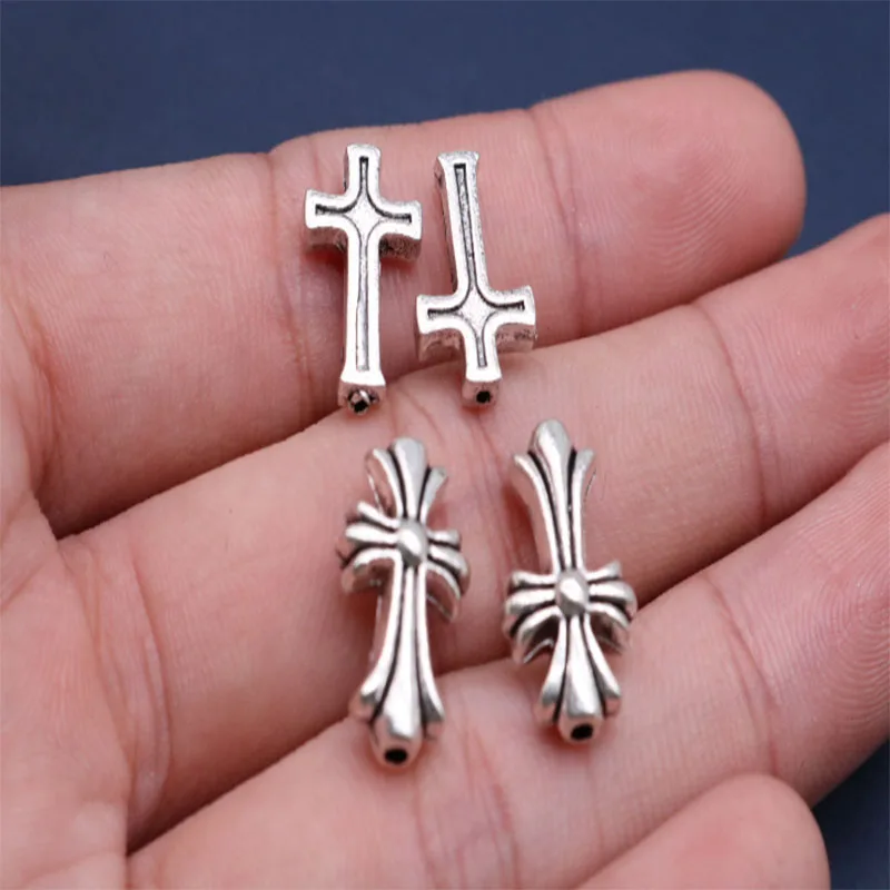 100 pieces. Hollow Jesus Cross Beaded Bracelet Necklace Medal. | Украшения и аксессуары