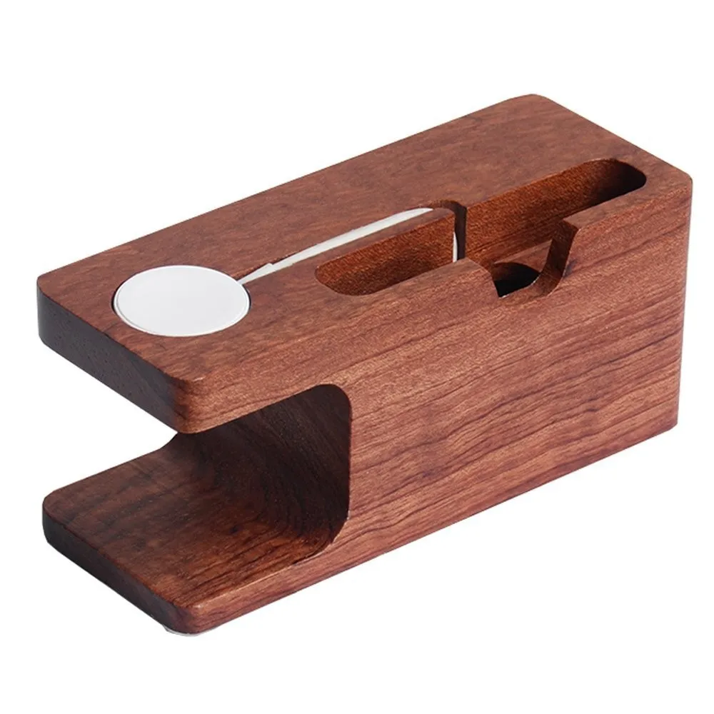 Розово красная деревянная подставка для зарядки док станция держатель iPhone 5 6 7 8 X