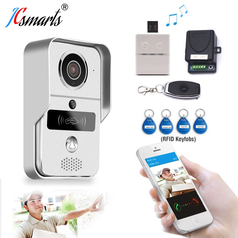 High quality intercom wired wifi video doorbell audio door phone wireless RFID reader wall mounted auto record video in SD card enlarge