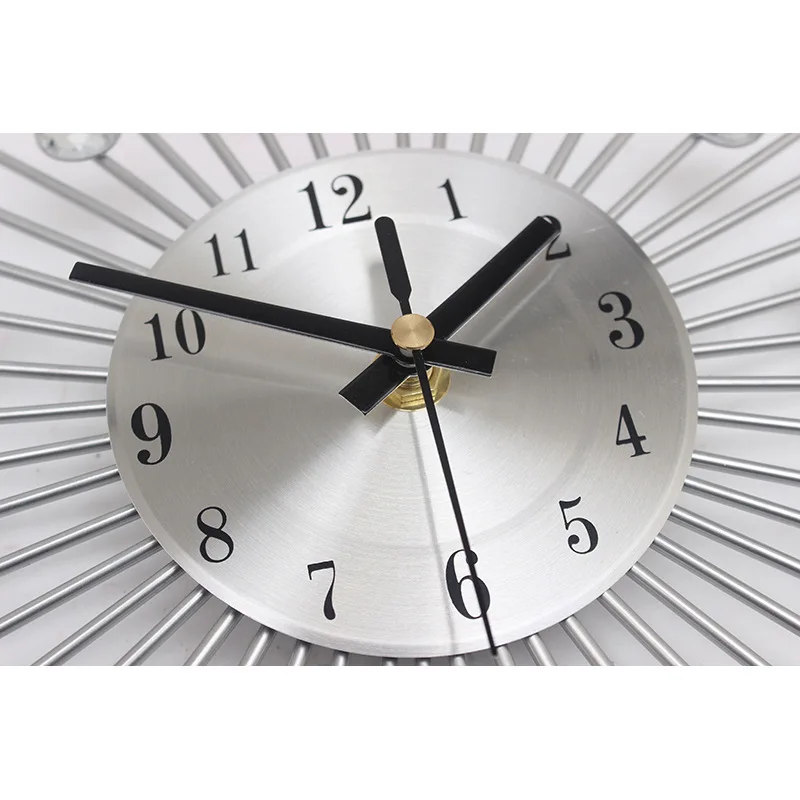 Винтажные металлические настенные часы с кристаллами роскошные большие