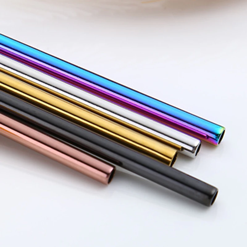 1 шт. красочные многоразовые трубочки Нержавеющая сталь прямых и изогнутых