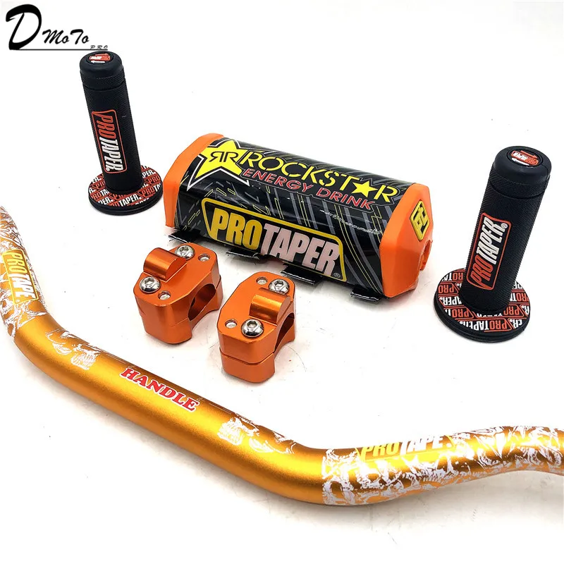 Руль для PRO Taper Pack Bar 1-1/" ручка бар колодки ручки Pit Pro гоночный Dirt Pit велосипед Мотоцикл CNC 28,5 мм адаптер - Цвет: Orange R