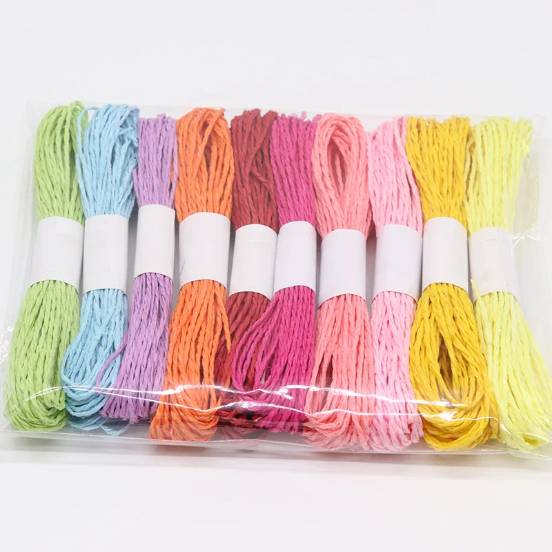 10 шт./упак. вязание крючком Пряжа рафия соломенная веревка ручное Солнцезащитная