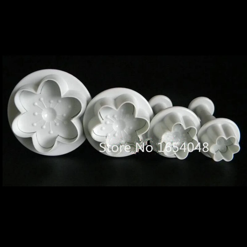 Newestl 4PCS /Lot Peach Blossom Cake Molds For Flower SGS LFGB Safety Bakeware Decorating Plunger Cutter | Дом и сад