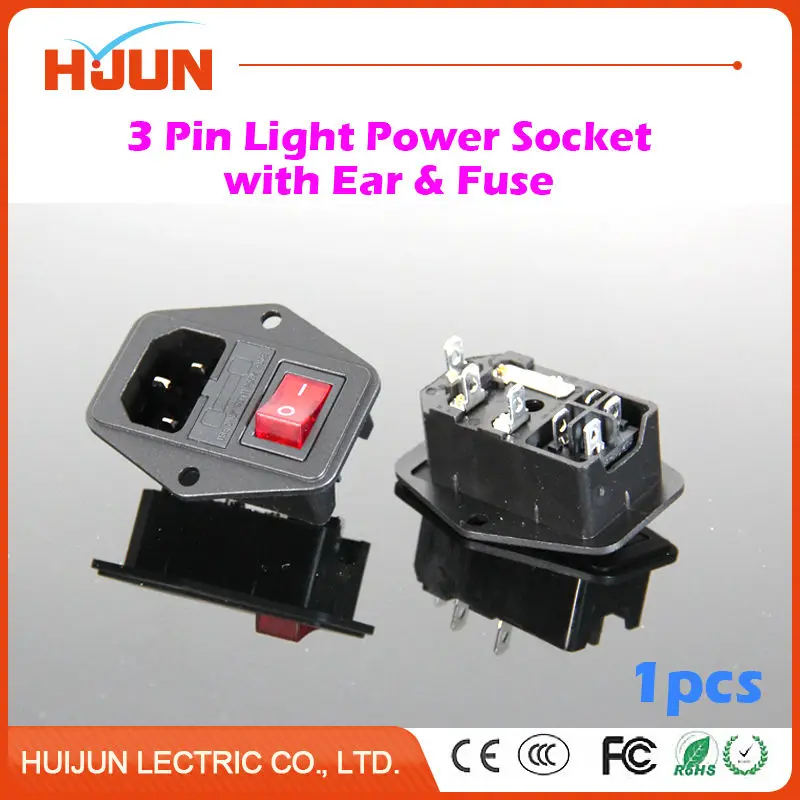 

1Pcs HIGH QUALITY Red Light Power Rocker Switch Fused IEC 320 C14 Inlet Power Socket Fuse Switch Connector Plug 10A 250V B2C