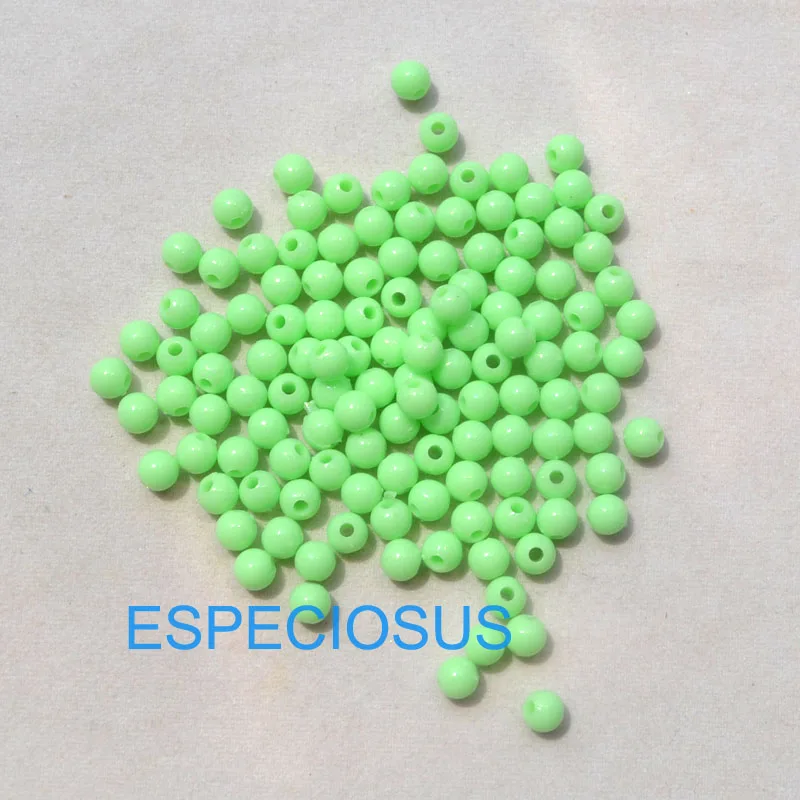 light green 4 мм, фурнитура для изготовления ювелирных изделий, акриловые бусины разных цветов, круглые бусины для рукоделия, аксессуары для рукоделия, 2000 шт - Цвет: light green