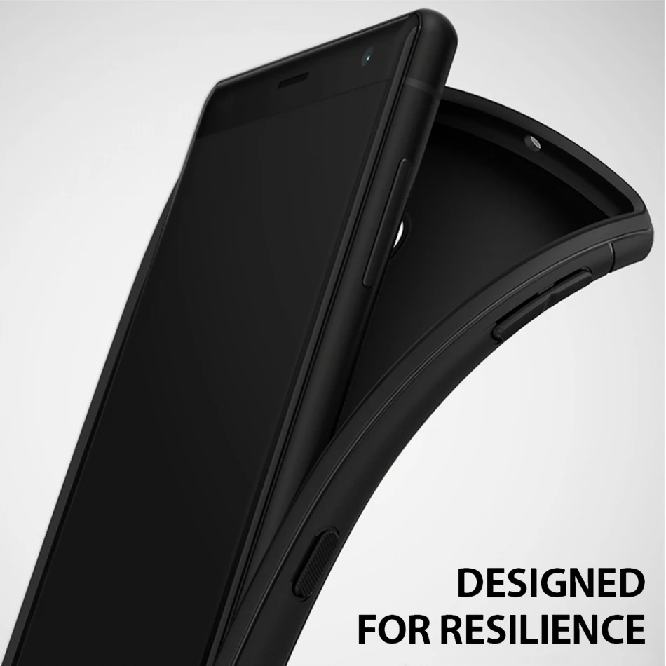 Original Ringke Onyx Flexible Sleek TPU Brushed Steel Finish Shock Absorption Case for Sony Xperia XZ2/2 Compact |
