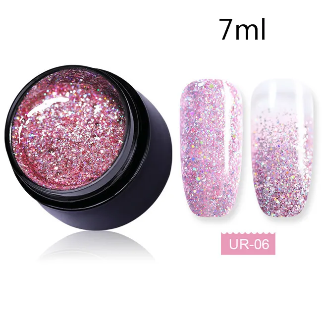 7ml color 6 Ur Sugar 7,5 мл голографический Блестящий Гель-лак для ногтей розовый золотой и серебряный цвета Блестящие Блестки гель замочить УФ-гель для дизайна ногтей лак - Цвет: 7ml color 6