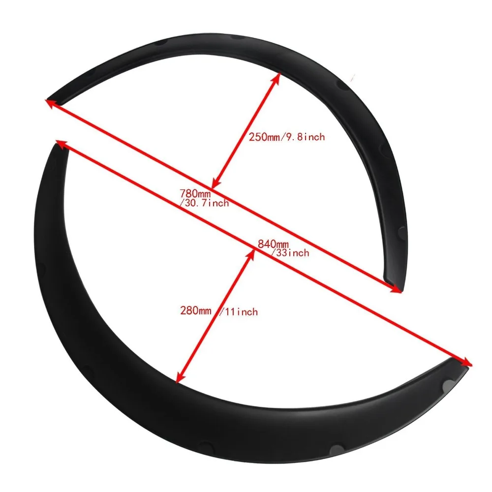 4x черный универсальный крыло вспышки гибкий прочный полиуретановый