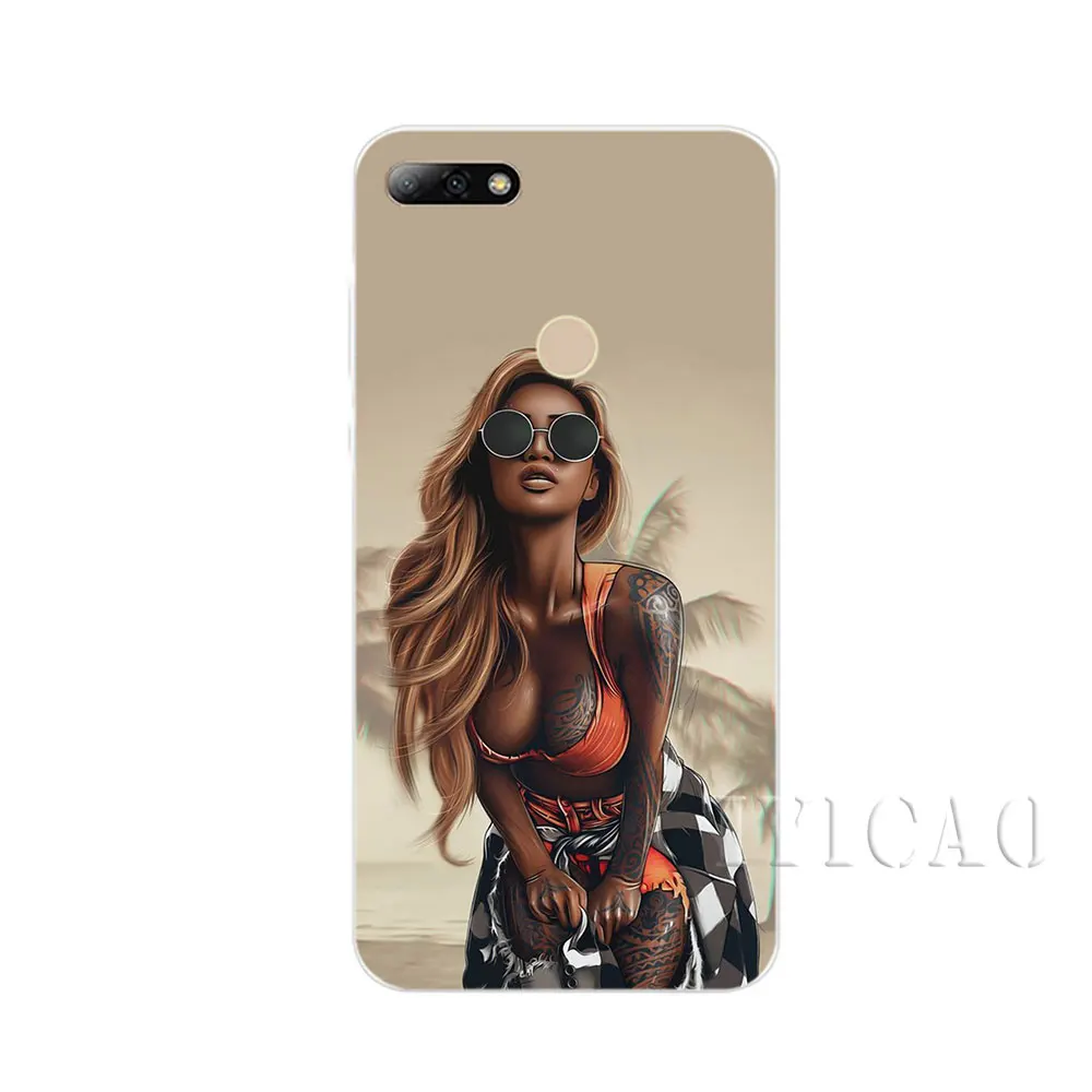 Жесткий чехол IYICAO pretty girl для huawei Honor Play Note 10 6A 6C 7A Pro 7C 7X 8C 8X8 9 Lite | Мобильные телефоны
