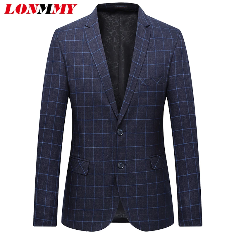 Мужская куртка блейзер LONMMY большого размера 6XL 7XL с двумя пуговицами и