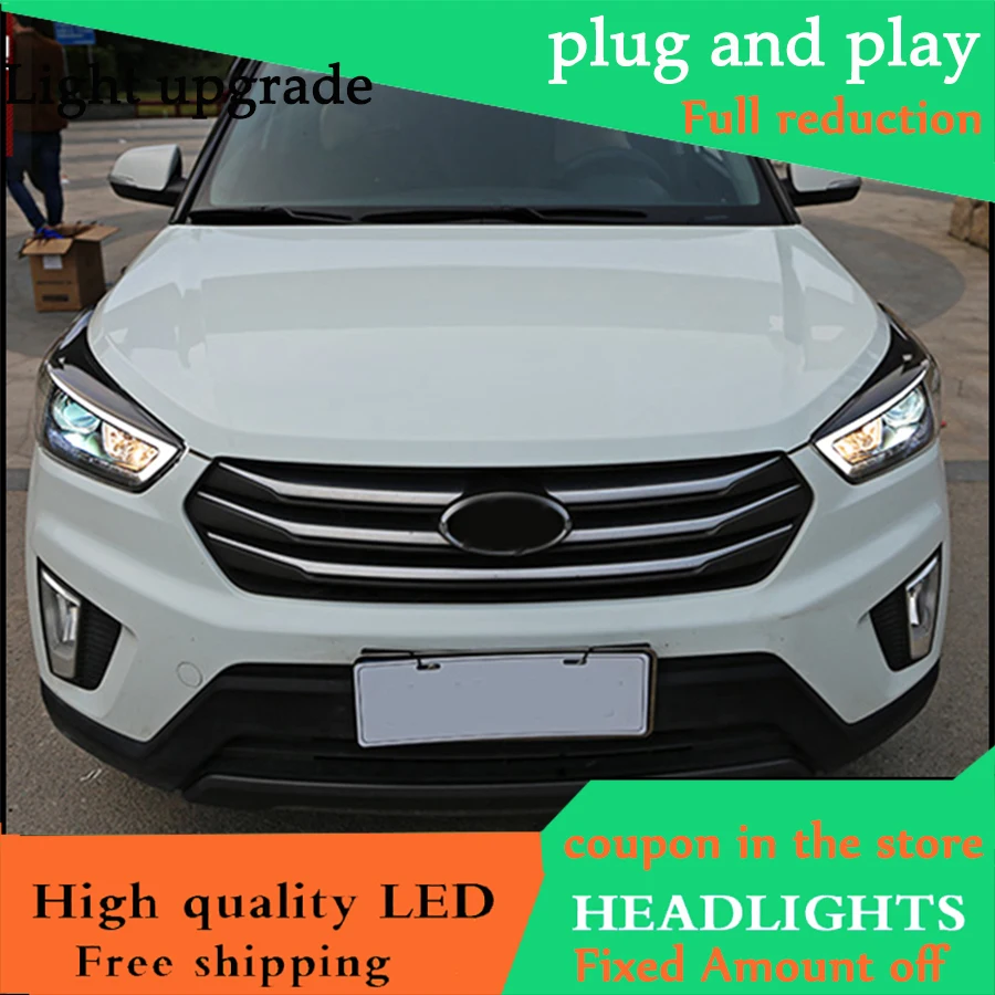 Автомобильный Стильный чехол с головкой для Hyundai Creta IX25 2015-2019 головной светильник