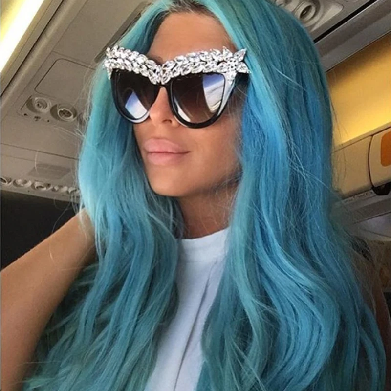 Популярные модные роскошные солнцезащитные очки кошачий глаз с бриллиантами