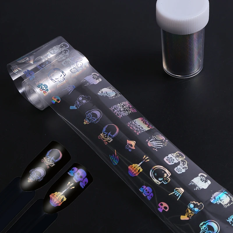 

Halloween Holographic Starry Sky Nail Foils 1 pcs 4*100cm Manicure Laser Nail Art Transfer Sticker DIY Nail Decorations