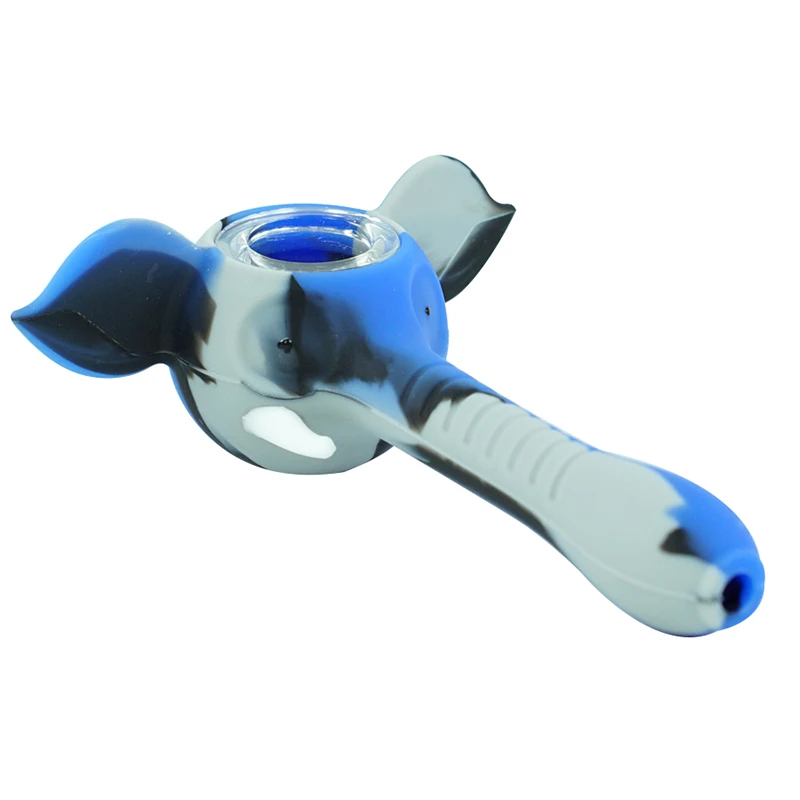 1 шт в форме слона узор силикона курительные трубки силиконовые и Стекло трубы