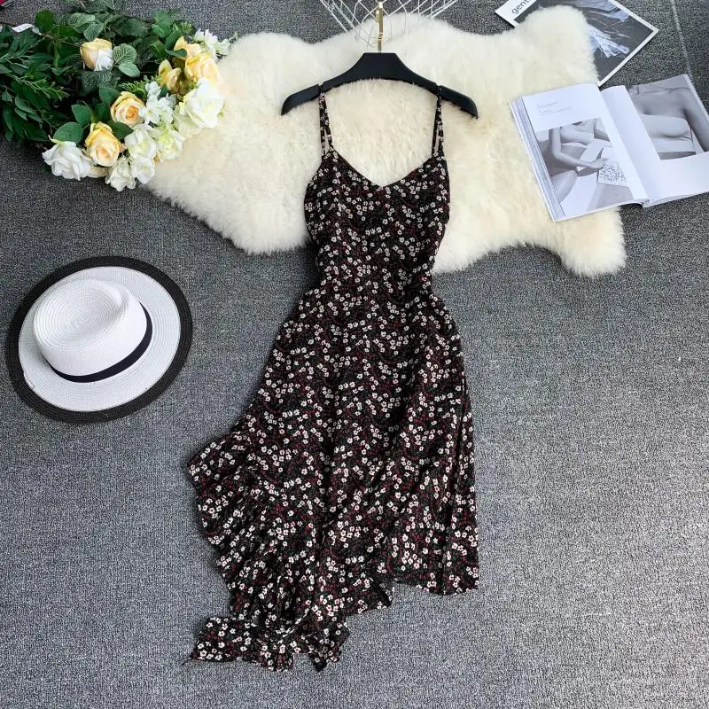 2019 новые модные женские платья Приморское асимметричное платье сексуальное с v