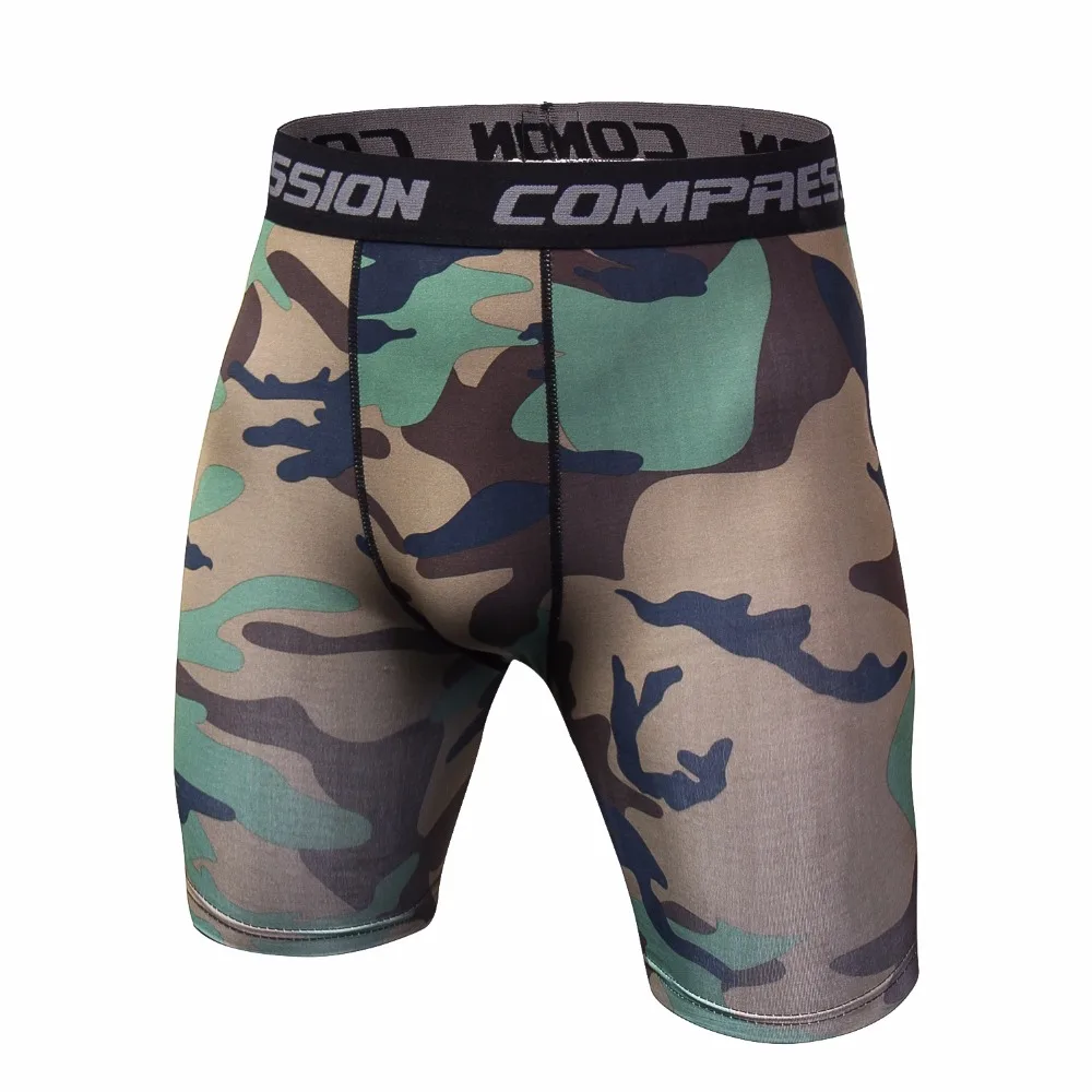 Компрессионные колготки с 3D принтом летние мужские шорты камуфляжного цвета для