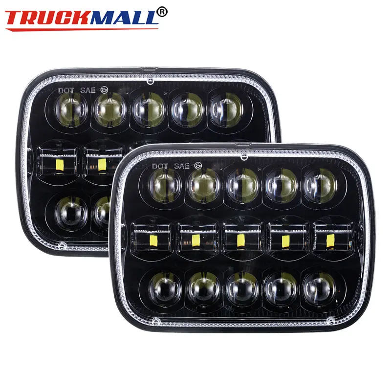 H4 Plug and Play 5x7 дюймов светодиодный проектор фары 6x7 черные внедорожные замена для Jeep