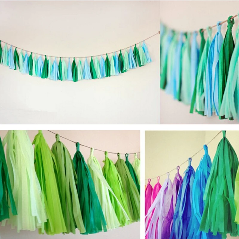 Бумажная гирлянда с кисточками 14 дюймов бумажное украшение для свадьбы