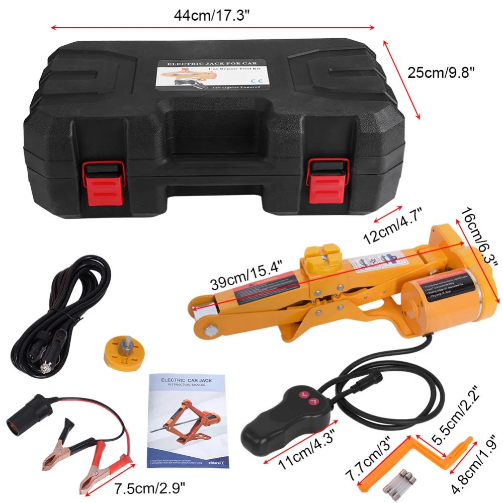 

2 Ton DC 12V Automotive Car Electric Jack Automatic Electric Lifting Jack Garage and Emergency Equipment Repairing Tools