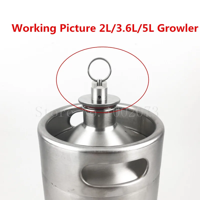 

Stainless Steel Homebrew Beer Growler Lid With Pressure Relief Valve 2L/3.6L/5L Keg Growler Replacement