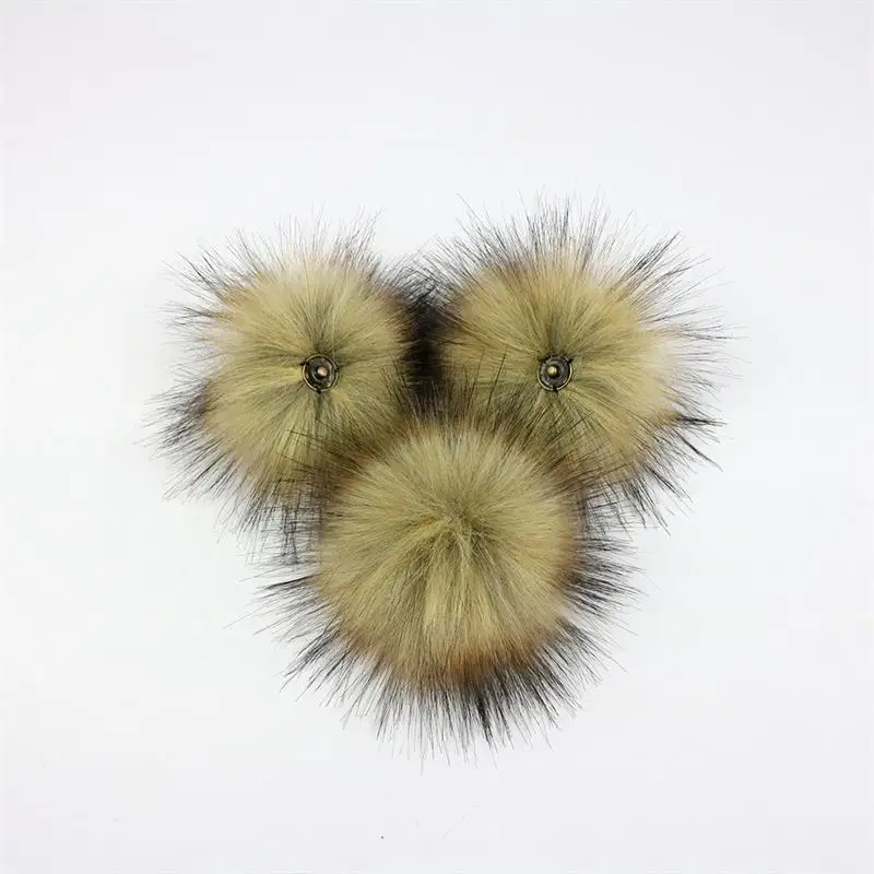 Многоцветная шапка помпон из искусственного меха лисы|Мужская Skullies & шапочки| |