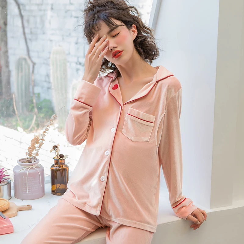 Пижамы для беременных одежда сна грудного вскармливания кормления Золотая