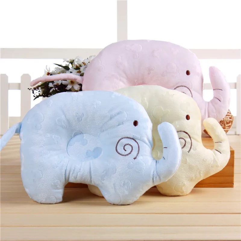 Детская подушка для новорожденных хлопковая мягкая в форме слона с эффектом