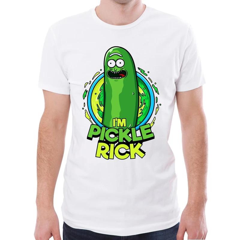 Мужская футболка с коротким рукавом Pickle Rick And Morty летняя повседневная принтом I'M