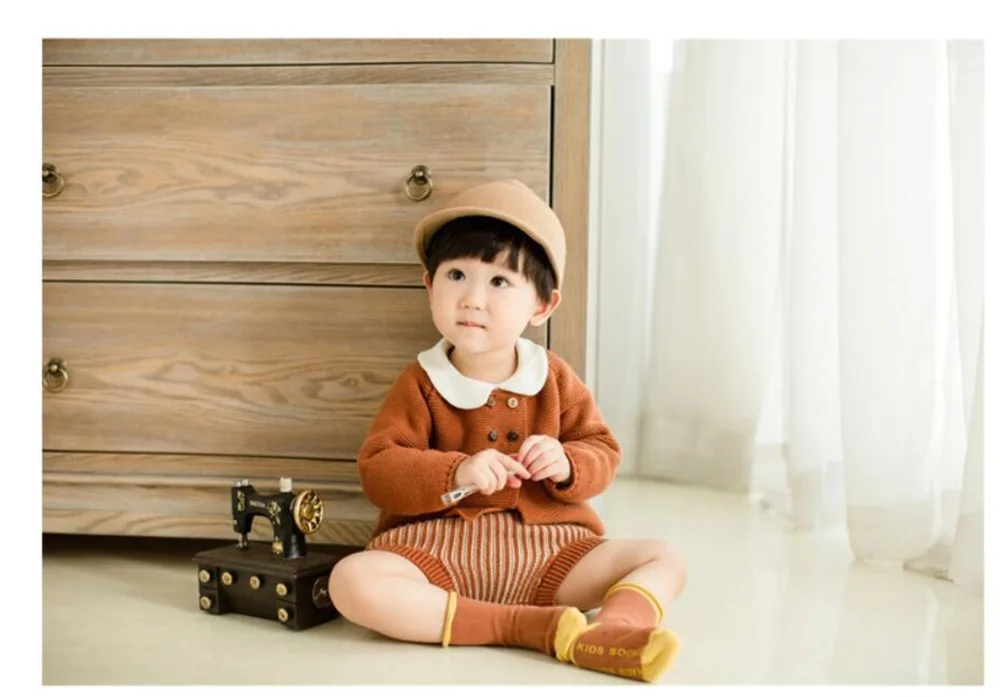 Трикотажный комплект одежды для новорожденных свитер + штаны 100% хлопок | Детская