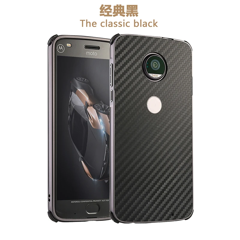 Для Motorola Moto Z2 Play/Moto Force чехол новый алюминиевый металлический каркас + углеродное